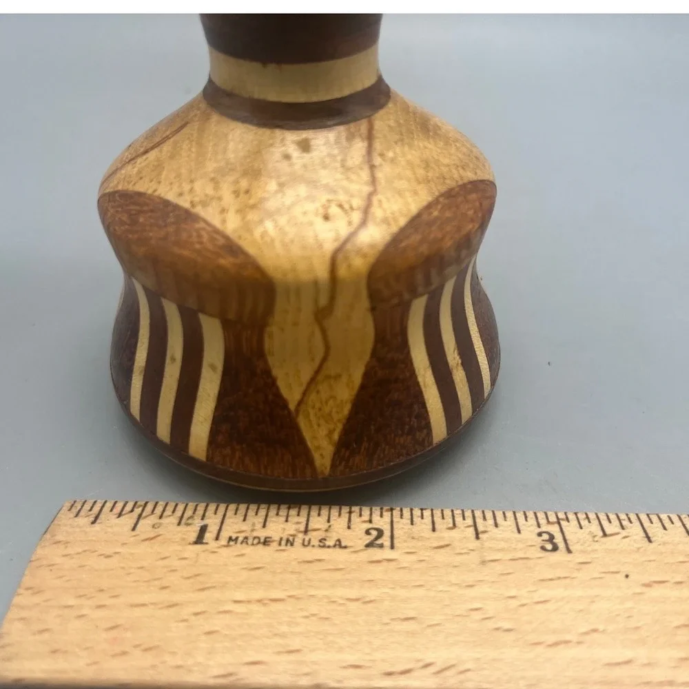 Hand turned Segmented‎ Wood Bottle Stopper Artisan 5 x 3